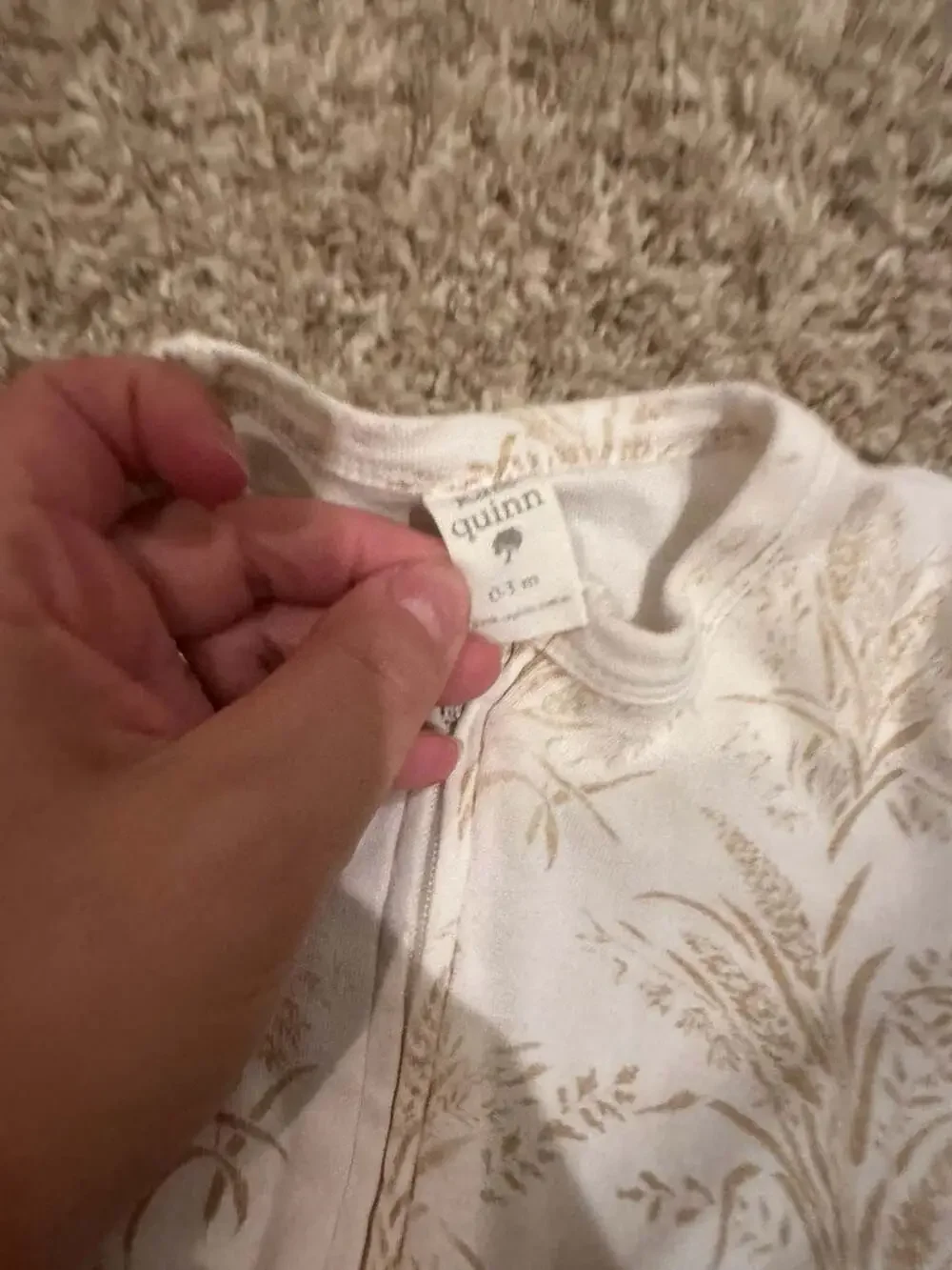 Kate Quinn Organic Cotton Botanical Print Footed Zipper Sleeper 0-3M